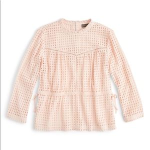 J. Crew Point Sur Pink Eyelet Top Size 4